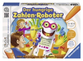 Der hungrige Zahlenroboter-Pressefoto